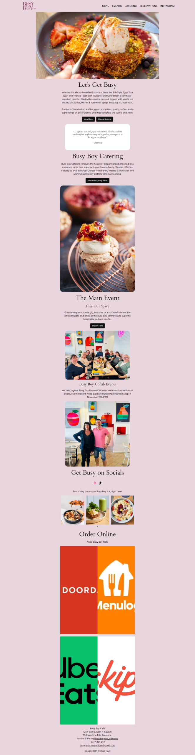Busy Boy Cafe website