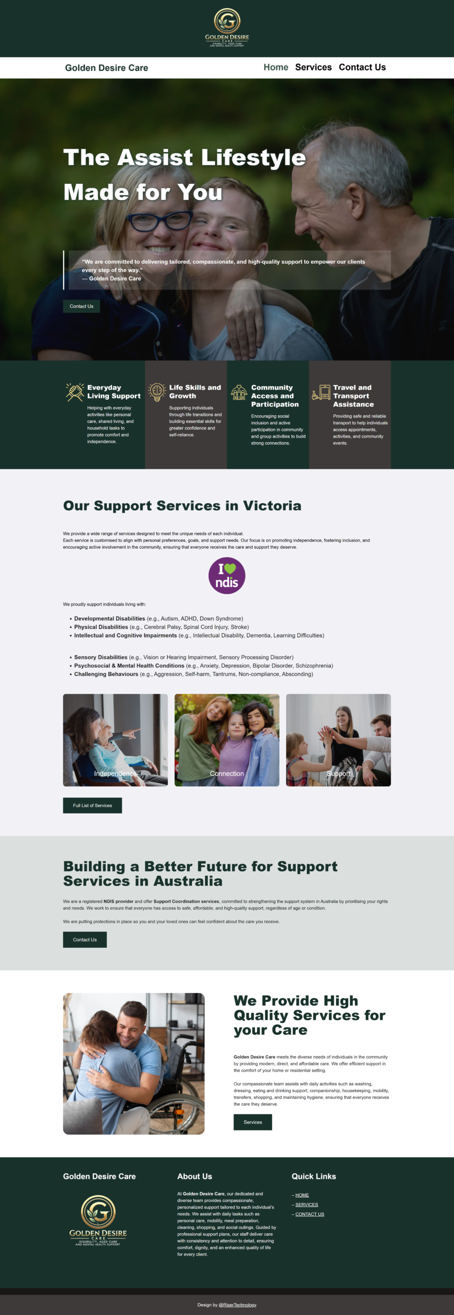 Golden Desire Care website